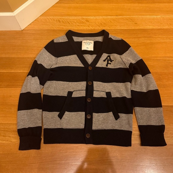 Abercrombie and Fitch Vintage Y2K Style Striped Button Cardigan Size XXL Preppy - Picture 2 of 9